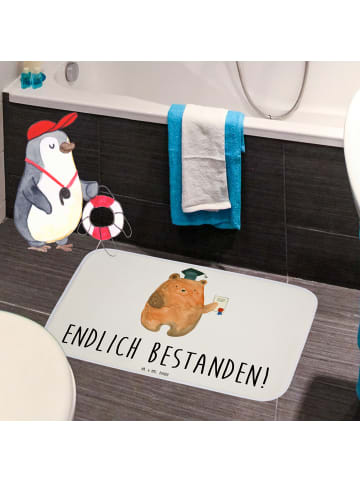 Mr. & Mrs. Panda Badteppich Bär Prüfung mit Spruch in Weiß