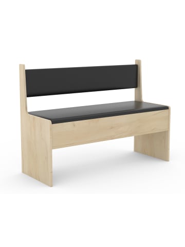 VCM Holz Eckbank Sitzbank Bank Truhe Esal Breite 110cm in Anthrazit / Honig-Eiche