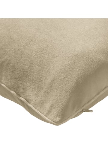 Erwin Müller Nicky-Velours, Samt Kissen 2er-Pack, gefüllt Manchester in sand
