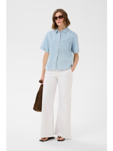 PART TWO Langarm - Hemd NiclaPW Lockere Passform in Whiteish Blue Denim