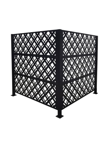 relaxdays Mülltonnenverkleidung "Diamond" in Schwarz - (B)240 x (H)120 x (T)4 cm