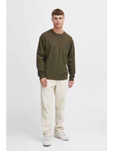 !SOLID Sweatshirt SDHalwest 21108024 Basic Langarmshirt in Waffelstruktur in Grün