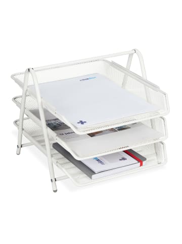 relaxdays 2x Dokumentenablage in Weiß - (B)29,5 x (H)26,5 x (T)35,5 cm