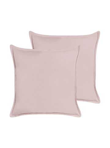 Beliani 2er-Set Dekokissen EUSTOMA in Rosa