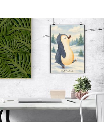 Mr. & Mrs. Panda Bild Pinguin mHerzieren Design ohne Spruch in Weiß