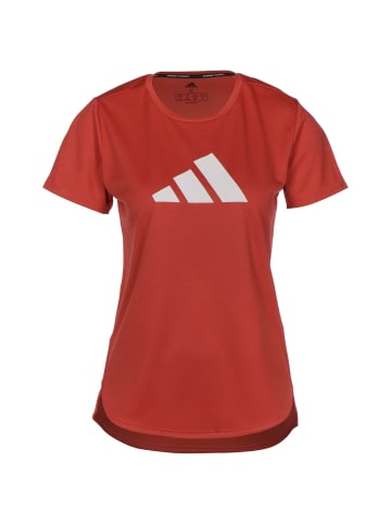 adidas Performance Trainingsshirt 3- Streifen Logo in rot / weiß