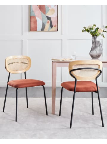 Beliani 2er-Set Esszimmerstuhl MAYETTA in /Orange/Schwarz