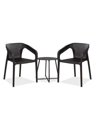 Homestyle4u Gartenmöbel Set 3-tlg. In Schwarz