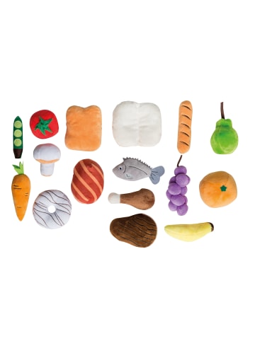 roba Nahrungsmittelgruppen, 4 Körbchen mit Zubehör für Kaufladen und Kinderküche