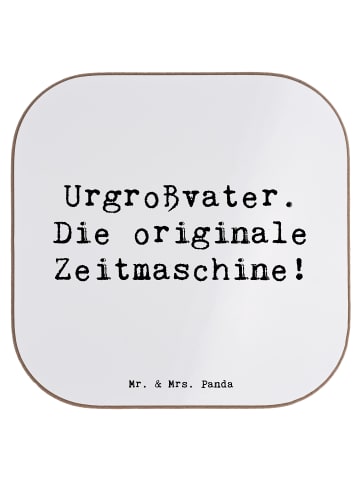 Mr. & Mrs. Panda Untersetzer Urgroßvater Zeitmaschine mit Spruch in Weiß