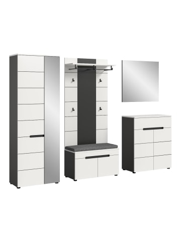 ebuy24 Garderobenmöbel Canu Weiß 255 x 37 cm