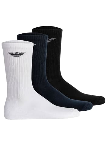 Emporio Armani Socken 3er Pack in Weiß/Schwarz/Blau