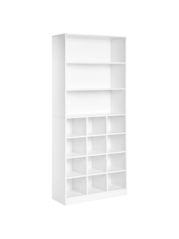 Beliani Schuhschrank LAJAMANU in Weiß - (W) 80 x (H) 180 x (L) 30 cm