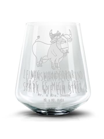 Mr. & Mrs. Panda Whiskyglas Sternzeichen Stier mit Spruch in Transparent
