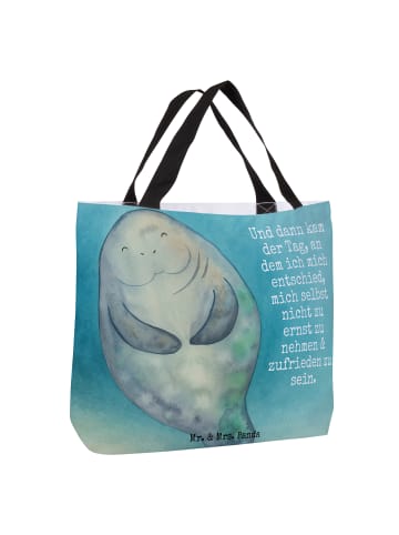 Mr. & Mrs. Panda Shopper Seekuh Happy Design mit Spruch in Weiß