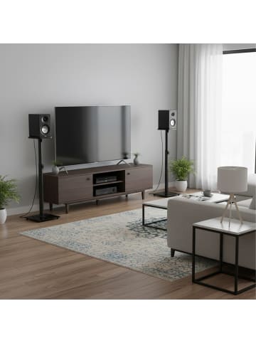relaxdays 2 x Lautsprecherständer in Schwarz – 72-95 cm
