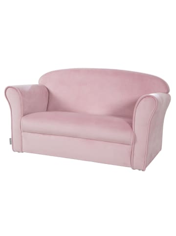 roba Lil Sofa' Kindercouch mit Armlehnen, Samtstoff Rosa