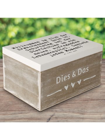 Mr. & Mrs. Panda Aufbewahrungsbox aus Holz Spruch 18. Geburtstag... in Weiß