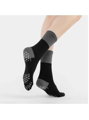 MUNADUNA Lange Yoga-/Pilates-Zehensocken–Color-Block & Anti-Rutsch