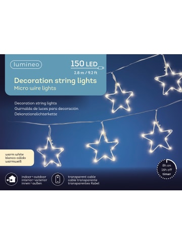 LUMINEO Stern-Lichterkette 150 LED 2,8 m in warm weiß