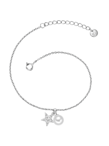 Glanzstücke München Armband Stern aus Sterling Silber mit Zirkonia und Süßwasser-Zuchtperle in silber