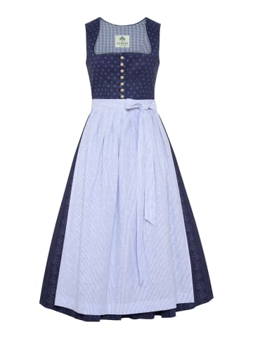 Berwin Schlichtes Baumwoll-Dirndl mit Streifenschürze