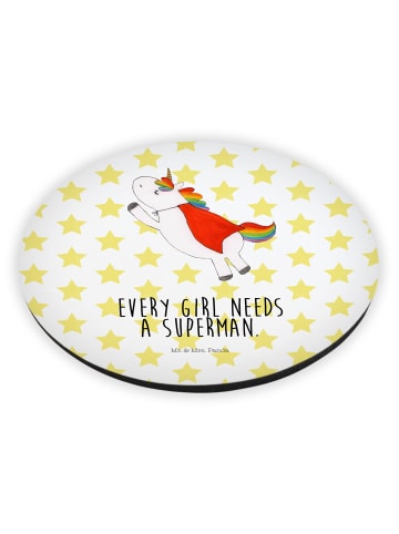 Mr. & Mrs. Panda Kühlschrankmagnet Einhorn Super mit Spruch in Weiß