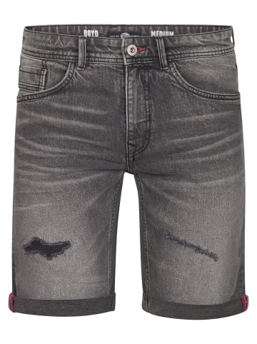 Petrol Industries Boyd Ripped Denim Shorts Flamingstone in Schwarz