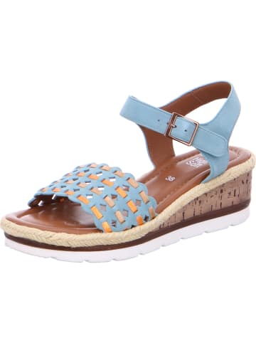 ara Cadiz – Sandale mit Keilabsatz aus Leder Velours Multi