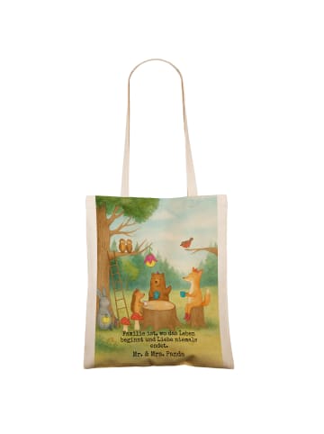 Mr. & Mrs. Panda Shopping Tasche Waldtiere Picknick Design mit S... in Weiß