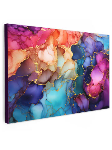 MuchoWow Leinwand Bilder Abstrakte Kunst bunt