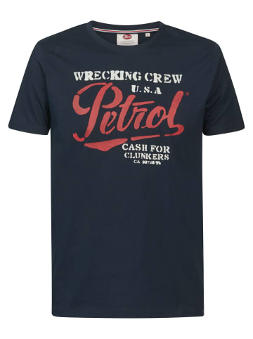 Petrol Industries T-Shirt mit Logo in Blau