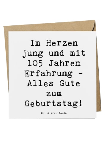 Mr. & Mrs. Panda Klappkarte Spruch 105. Geburtstag mit Spruch in Weiß