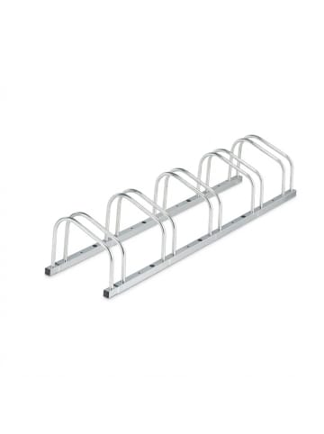 relaxdays Fahrradständer in Silber - (B)136 x (H)26 x (T)33,5 cm