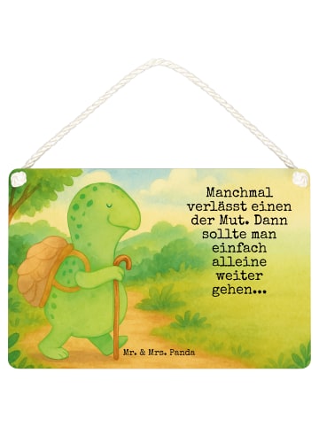 Mr. & Mrs. Panda Deko Schild Schildkröte Wanderer Design mit Spruch in Weiß