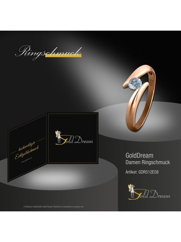 GoldDream Goldring 333 Rosegold - 8 Karat, Big Zirkonia Größe 58 (18,5)