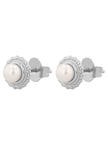 Adeliás Damen Ohrringe – Ohrstecker aus 925 Silber mit Süßwasserperle in silber