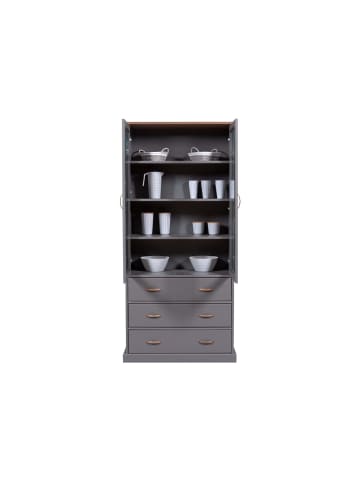 ebuy24 Vitrinenschrank Luzerna Grau 90 x 39 cm