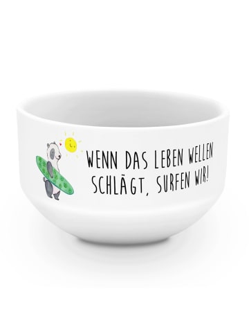 Mr. & Mrs. Panda Müslischale Sommer Wellen Surf mit Spruch in Weiß