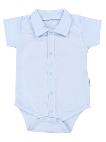 TupTam Baby Jungen Langarm Kurzarm Body mit Kragen in hellblau