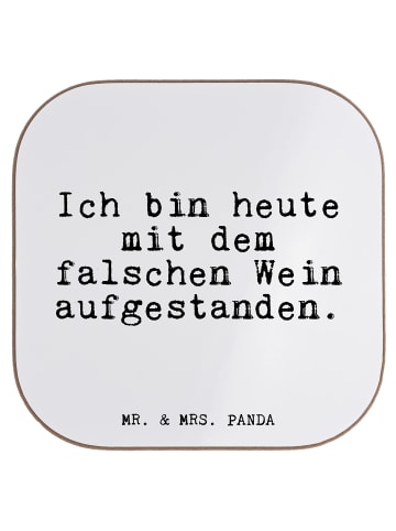 Mr. & Mrs. Panda Glasuntersetzer Ich bin heute mit... mit Spruch in Weiß