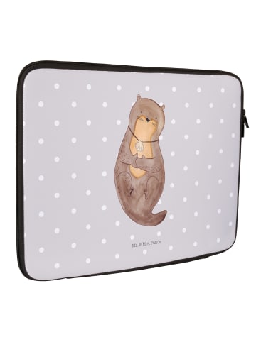 Mr. & Mrs. Panda Hülle Laptop Otter Muschel ohne Spruch in Grau Pastell