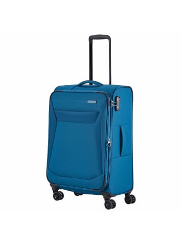 travelite Chios - 4-Rollen-Trolley M 67 cm erw. (schwarz) in petrol