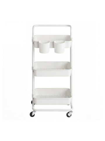 SONGMICS Beistellwagen Pataye in Weiß - (B)42.5 x (H)86.3 x (T)37.3 cm