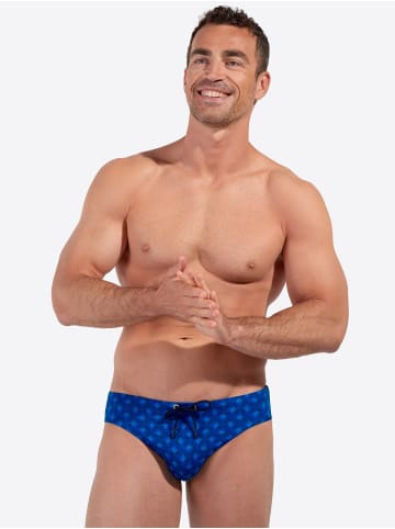 HOM Badehose Swim Mini Briefs Trinacria in navy print