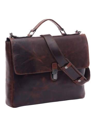 SID & VAIN Leder-Laptoptasche ADRIAN in braun