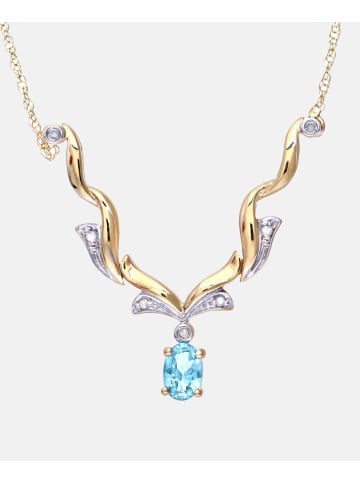 Diamant L'éternel Halskette aus 375 Gelbgold mit Diamant mit Topas