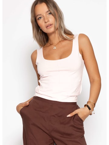 SASSYCLASSY Top mit Ziernaht in Rosa