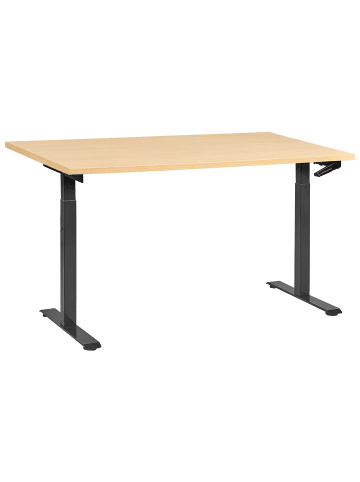 Beliani Höhenverstellbarer Schreibtisch DESTINES in Braun/Schwarz