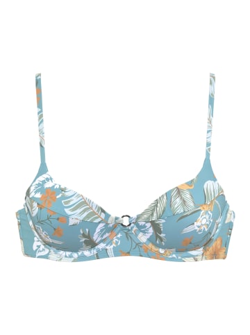 Sunseeker Bügel-Bikini-Top in aquablau-bedruckt